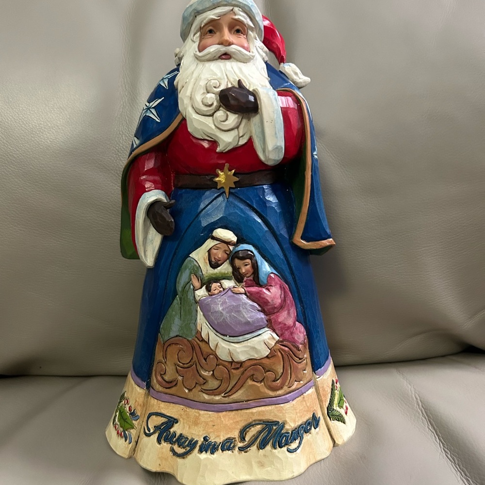Jim Shore Multicolor Nativity Santa Figurine Away In A Manger